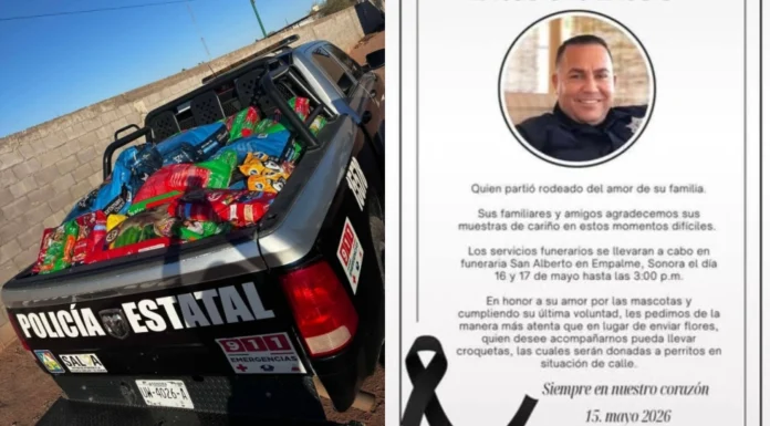 POLICÍA EN SONORA PIDE CROQUETAS EN LUGAR DE FLORES PARA AYUDAR A PERRITOS CALLEJEROS