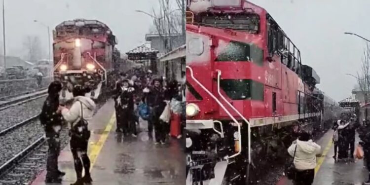 EL CHEPE LLEGA A CREEL ENTRE NIEVE
