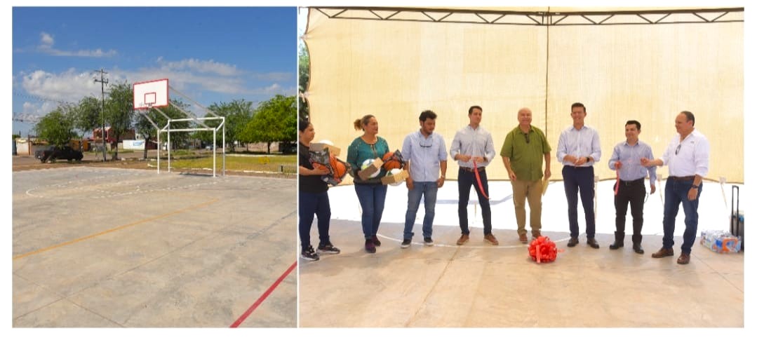 INAUGURA GOBIERNO MUNICIPAL, CTC Y CMIC CANCHA MULTIUSOS DEPORTIVA