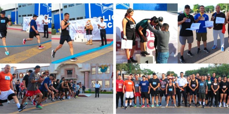 CON CARRERA PEDESTRE INICIAN FESTEJOS POR EL DÍA DEL POLICÍA EN CAJEME