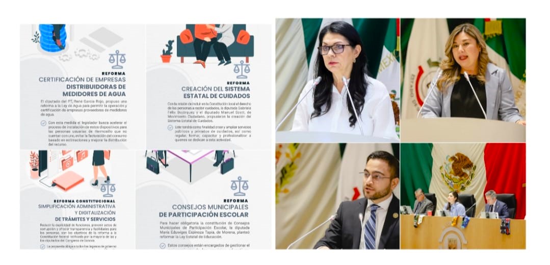 Aprueba Congreso de Sonora minuta sobre simplificación administrativa, turna iniciativas y toma protesta a funcionarios