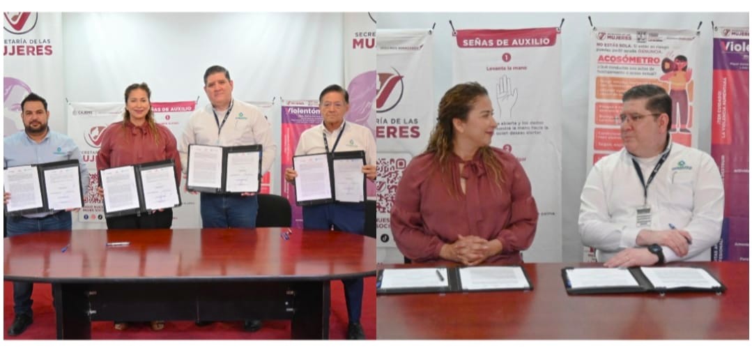 FIRMAN CONVENIO DE COLABORACIÓN SECRETARÍA DE LA MUJER DE CAJEME Y OOMAPASC