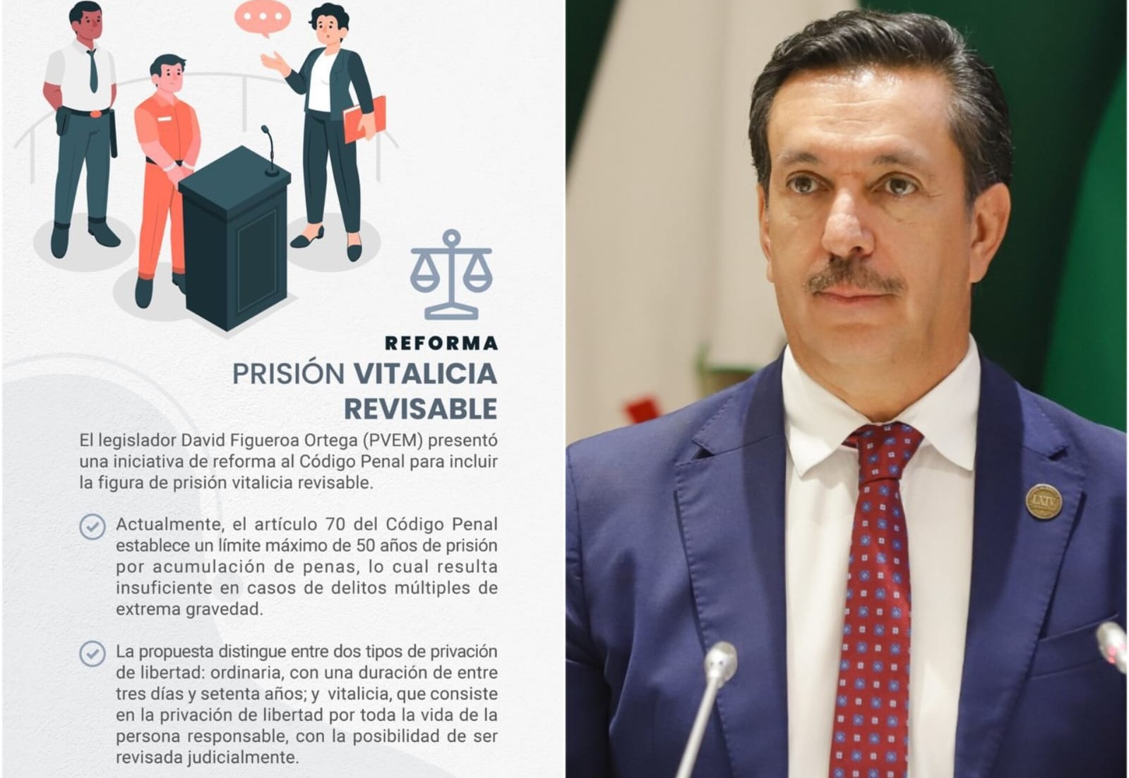 Propone David Figueroa Prisión Vitalicia Revisable para Sonora