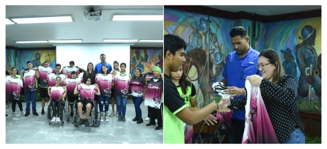 ENTREGAN A “TITANES” DE DIF CAJEME CAMISETAS PARA COMPETENCIA ESTATAL