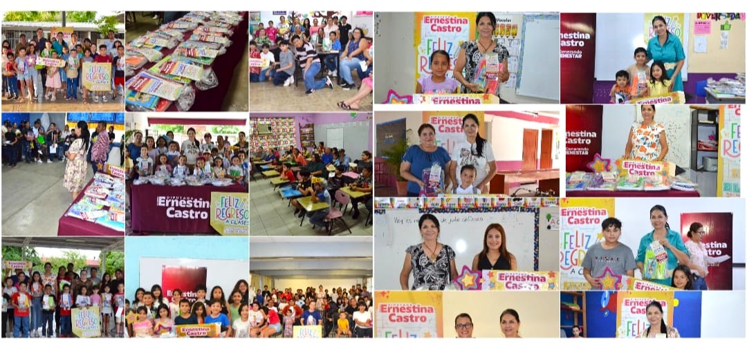 Dip: Ernestina Castro hace entrega de más de 2,000 paquetes de útiles escolares y mochilas a familias de Cajeme