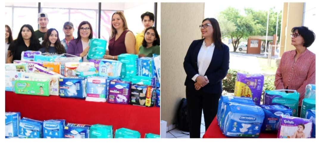 Realiza comunidad educativa de Itesca importante donativo de pañales a DIF Cajeme