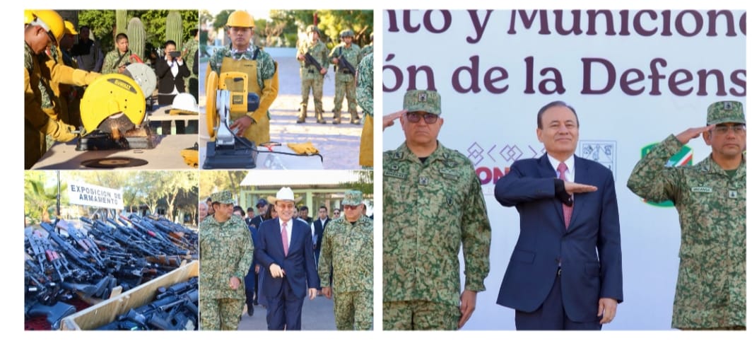 Gobernador Durazo encabeza golpe a la delincuencia con destrucción de armamento en Sonora por Ejército Mexicano