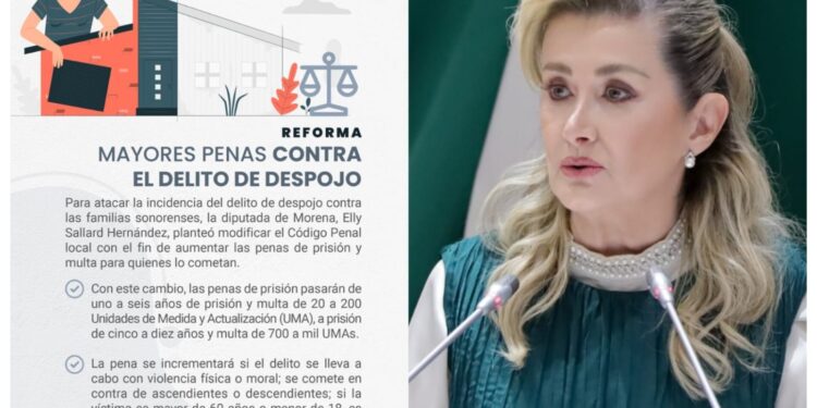 Propone diputada Ely Sallard endurecer penas y ampliar agravantes en el delito de despojo