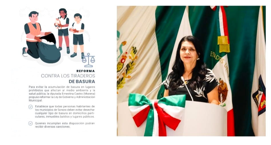 Presenta diputada Ernestina Castro iniciativa para prevenir la acumulación de basura en lugares prohibidos.
