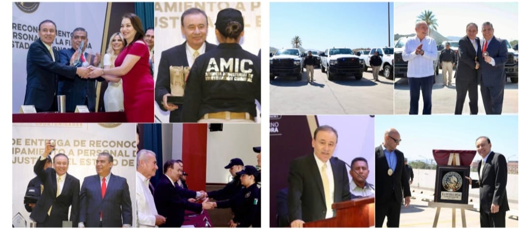 Gobernador Durazo entrega reconocimientos, equipo táctico y patrullas a personal de la FGJE