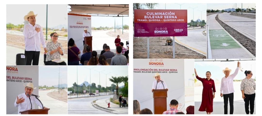 Reconocen vecinos del sector poniente a Gobernador Durazo por obra de prolongación de bulevar Serna