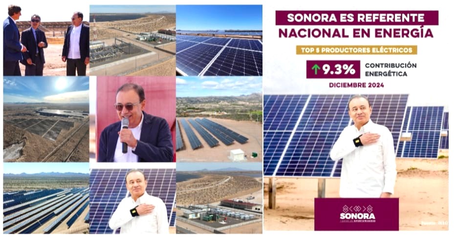 Con Plan Sonora, Gobernador Durazo logra incremento de 9.3% en producción energética