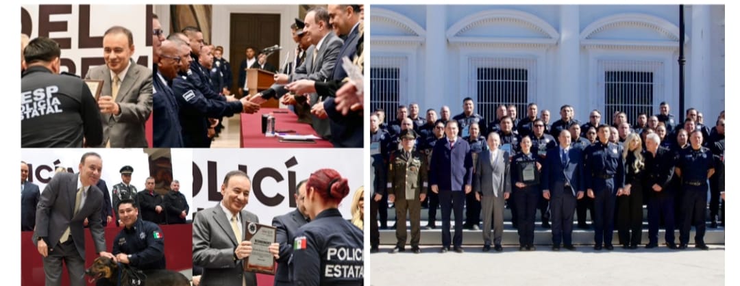 Gobernador Durazo crea Policía Estatal mejor capacitada; reconoce a elementos por 30 años de servicio