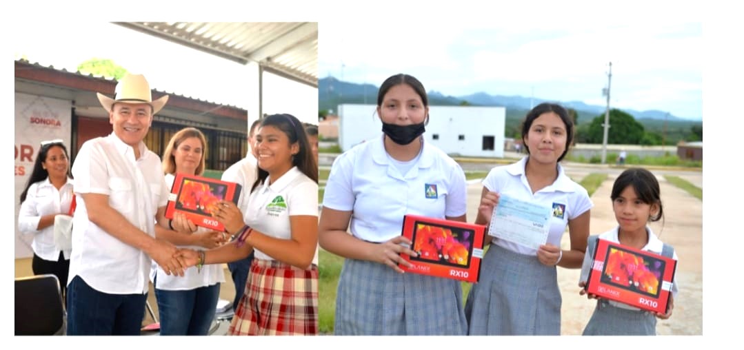 Gobernador Durazo entrega 50 mil tabletas electrónicas a estudiantes y docentes de secundaria