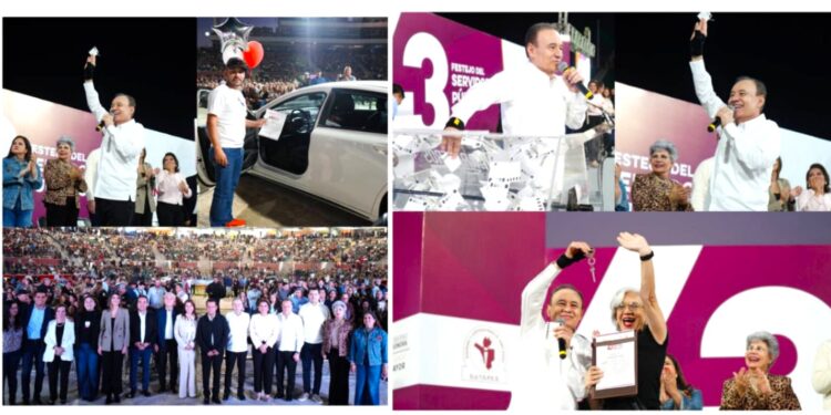 Gobernador Durazo celebra compromiso de trabajadores del estado durante el XLIII Festejo del Servidor Público 2025