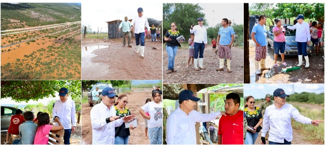 Supervisa Gobernador Durazo comunidades afectadas por tormenta tropical Raymond y garantiza apoyos a familias