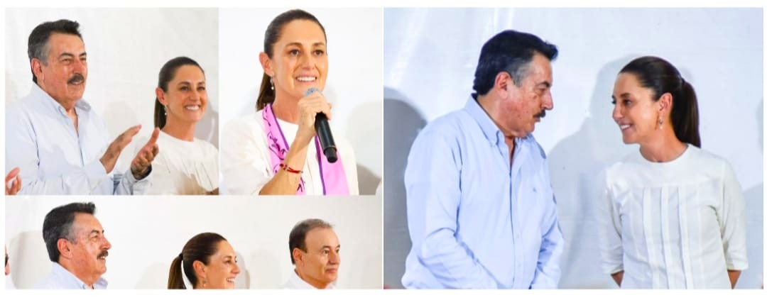 RECIBE JAVIER LAMARQUE EN CAJEME A LA PRESIDENTA DE MÉXICO CLAUDIA SHEINBAUM Y AL GOBERNADOR ALFONSO DURAZO