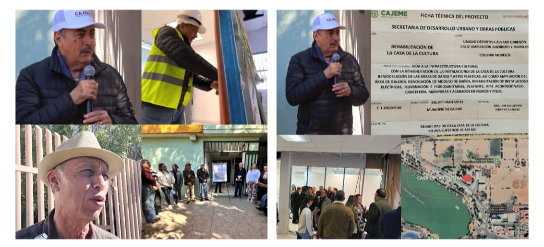 PONE EN MARCHA JAVIER LAMARQUE OBRA DE REHABILITACIÓN PARA LA CASA DE LA CULTURA EN CAJEME
