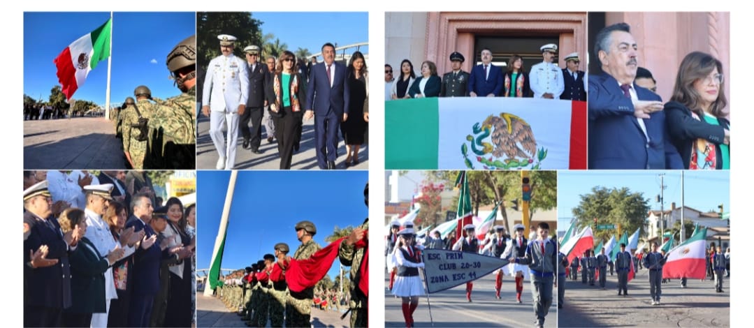 ENCABEZA PRESIDENTE JAVIER LAMARQUE DESFILE CÍVICO POR DÍA DE LA BANDERA