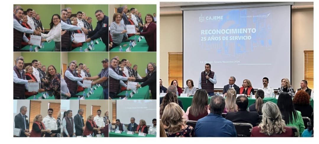 RECONOCEN A 45 EMPLEADOS POR 25 AÑOS DE TRAYECTORIA AL SERVICIO DEL AYUNTAMIENTO DE CAJEME