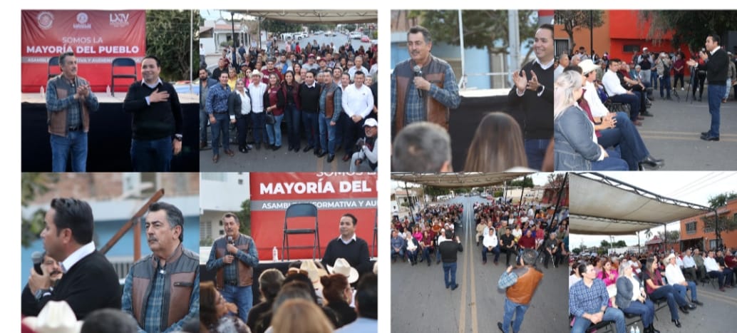 ACOMPAÑA ALCALDE JAVIER LAMARQUE A SENADOR HERIBERTO AGUILAR EN ASAMBLEA INFORMATIVA EN CAJEME