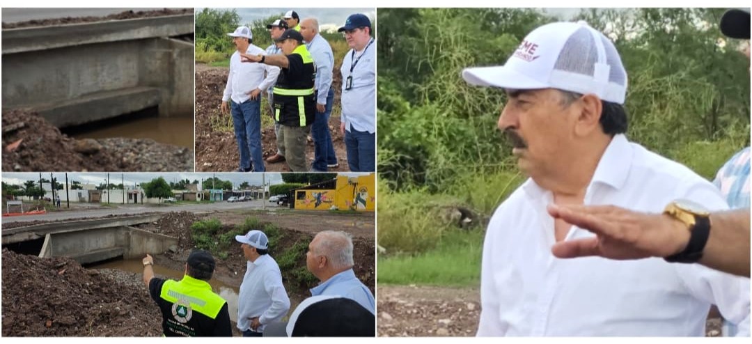 REALIZA JAVIER LAMARQUE RECORRIDO DE SUPERVISIÓN TRAS LLUVIAS EN CAJEME