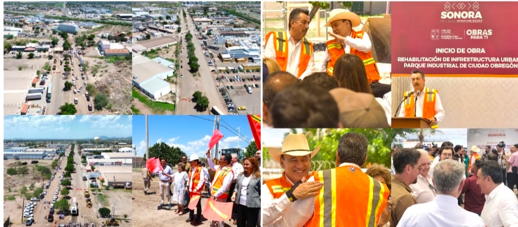 GOBERNADOR DE SONORA ALFONSO DURAZO Y JAVIER LAMARQUE DAN INICIO CON LA RENOVACIÓN DEL PARQUE INDUSTRIAL DE CIUDAD OBREGÓN