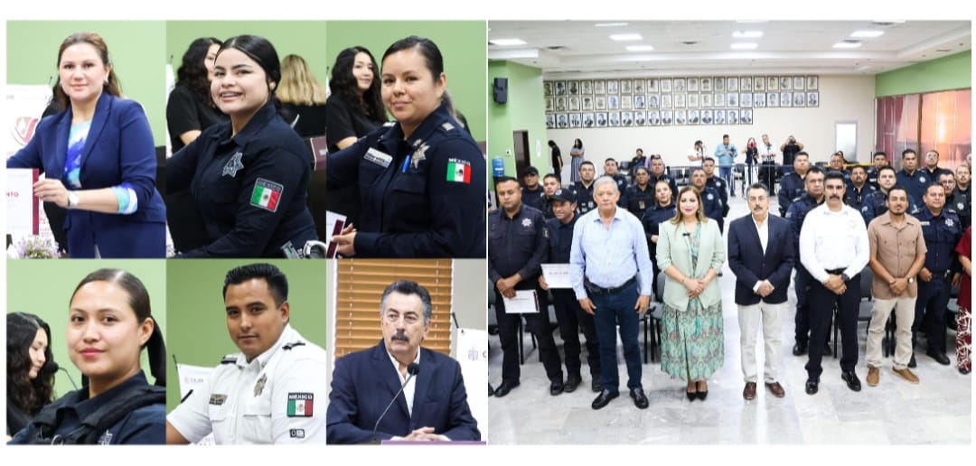RECONOCE LAMARQUE A POLICÍAS DE CAJEME QUE CULMINARON CON ÉXITO CURSO SOBRE “ALERTA DE GÉNERO”