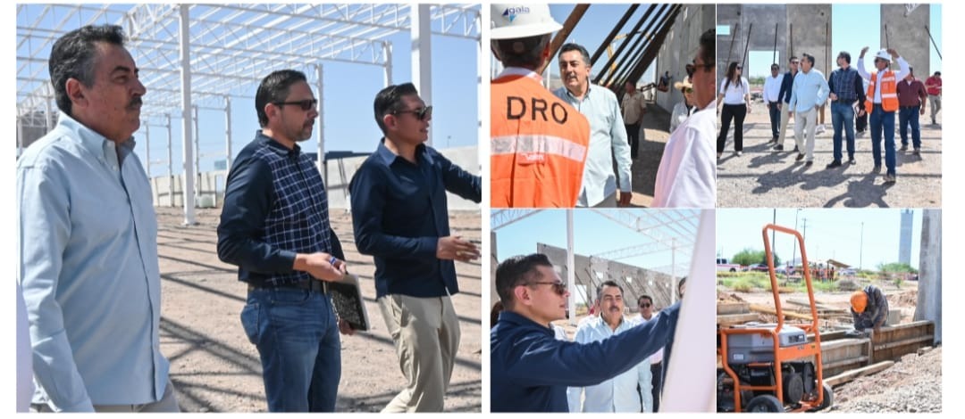 ALCALDE JAVIER LAMARQUE SUPERVISA LA PRIMERA DE 20 NAVES DEL PARQUE INDUSTRIAL Y LOGÍSTICO SKYBRIDGE SONORA