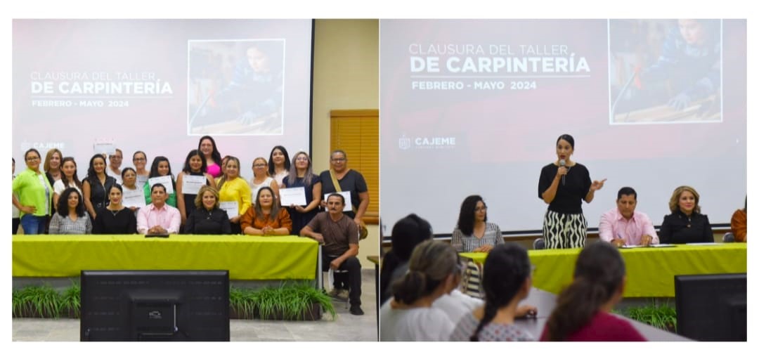 RECIBEN CONSTANCIAS EGRESADAS DE CARPINTERÍA DEL INSTITUTO CAJEMENSE DE LA MUJER