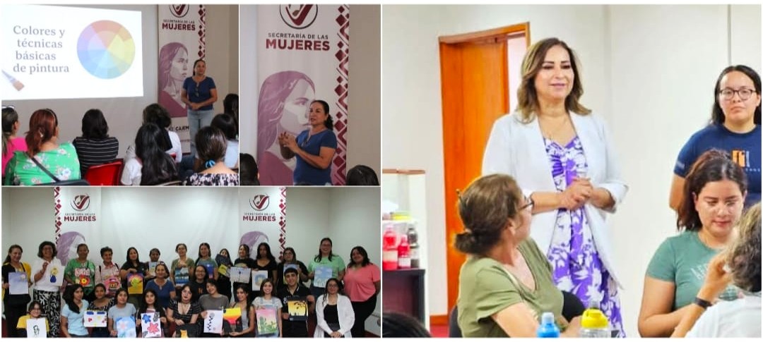 IMPARTE SECRETARÍA DE LAS MUJERES TALLER DE PINTURA PARA FOMENTAR LA CONVIVENCIA Y EL ARTE