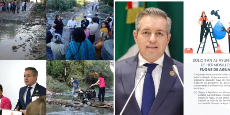 Las fugas de agua en Hermosillo deben solucionarse ya: Omar Del Valle Colosio
