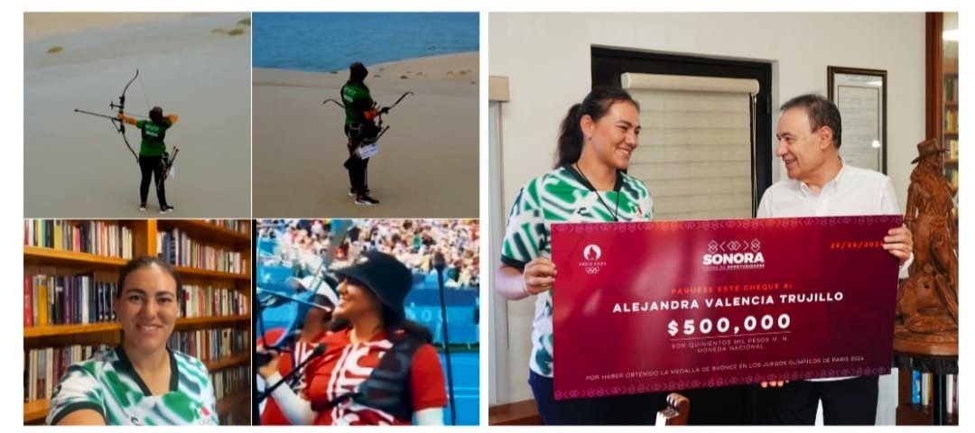 Entrega Gobernador Durazo estímulo económico a Alejandra Valencia por actuación en Juegos Olímpicos