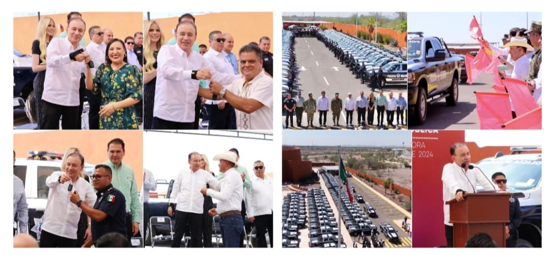 Realiza Gobernador Durazo fortalecimiento histórico en seguridad con equipamiento y entrega de patrullas
