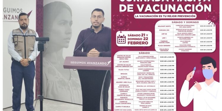 INVITA GOBIERNO DE CAJEME A JORNADA MASIVA DE VACUNACIÓN