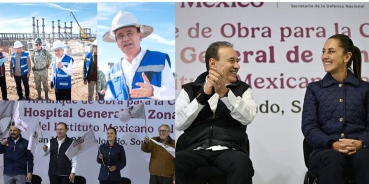 Reporta Gobernador Durazo 35% de avance en construcción del Hospital del IMSS en San Luis Río Colorado