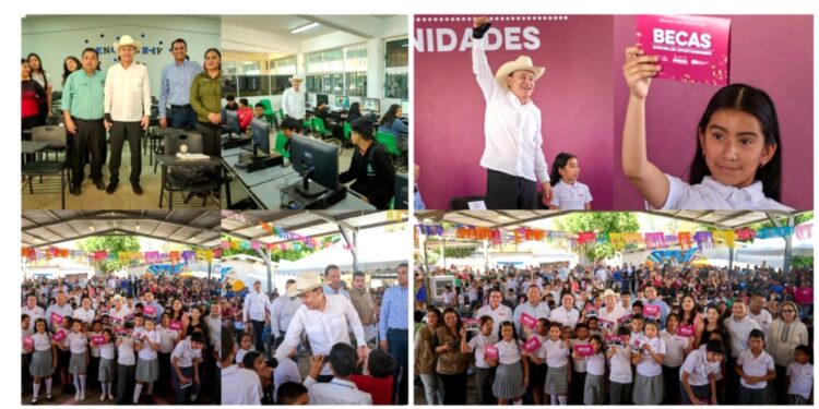 Gobernador Durazo respalda la educación de estudiantes de Miguel Alemán con becas y mejoras en planteles