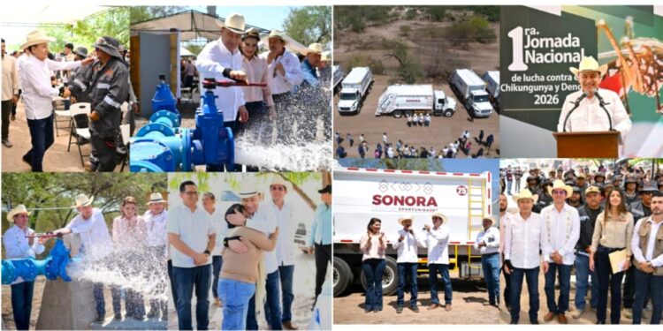 Gobernador Durazo resuelve demandas de comunidades del sur con acciones en salud, obras hídricas y maquinaria