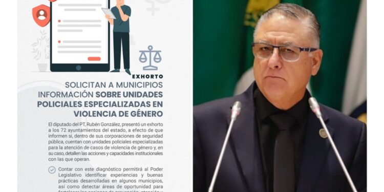 Solicita diputado Rubén González a ayuntamientos informar sobre unidades policiales especializadas en violencia de género