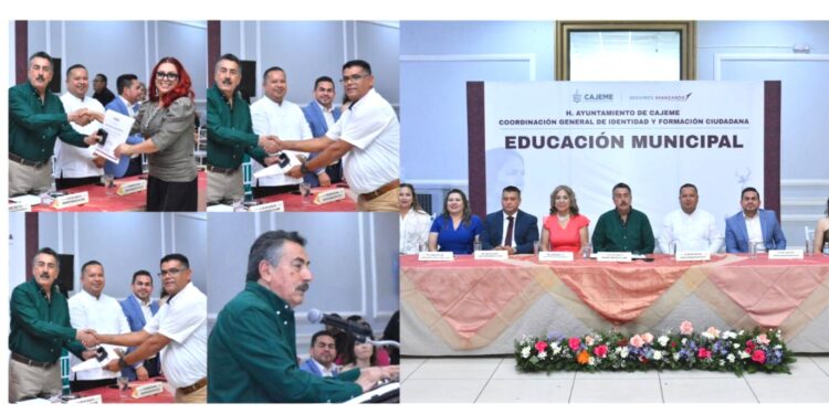 RECONOCEN AYUNTAMIENTO Y SEC A MAESTRAS Y MAESTROS DE CAJEME POR 20 AÑOS DE SERVICIO