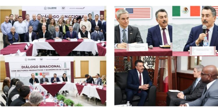 PROMUEVEN JAVIER LAMARQUE Y CÓNSUL DE ESTADOS UNIDOS EN HERMOSILLO DIÁLOGO BINACIONAL PARA IMPULSAR EL DESARROLLO ECONÓMICO Y PRODUCTIVO DE CAJEME