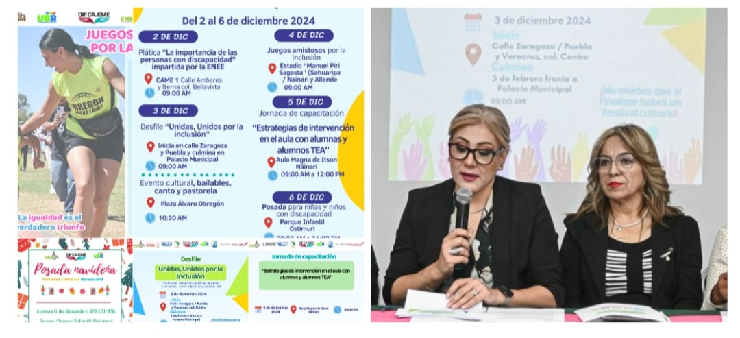 ANUNCIAN ACTIVIDADES DE DIF CAJEME POR LA SEMANA DE LA DISCAPACIDAD 2024