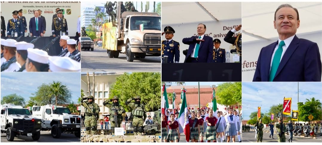 Conmemora Gobernador Durazo el 215 aniversario de la Independencia de México con desfile cívico-militar