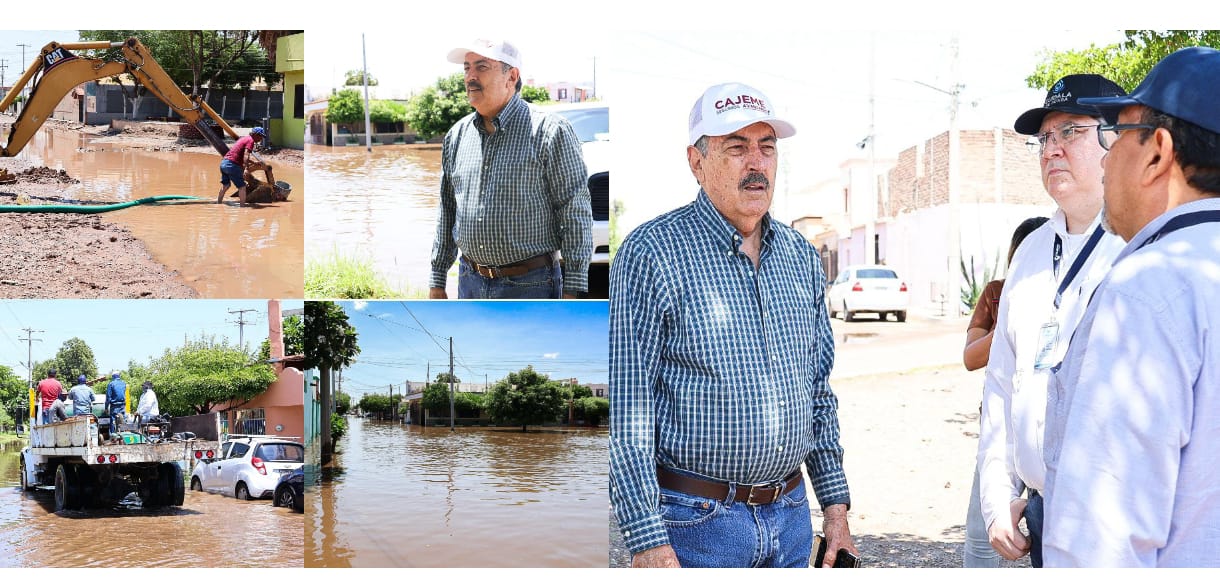 RECORRE PRESIDENTE MUNICIPAL DIVERSOS PUNTOS DE LA CIUDAD PARA SUPERVISAR AFECTACIONES POR LLUVIAS