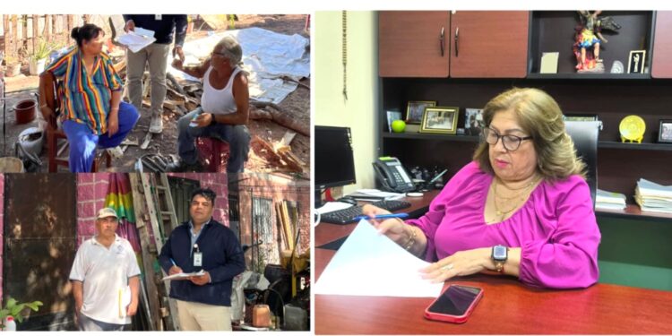  RECORRE  PERSONAL DE SOLARES Y TRABAJO SOCIAL  COLONIAS PIONEROS DE CAJEME Y MANLIO FABIO¨: JOSEFINA LEYVA