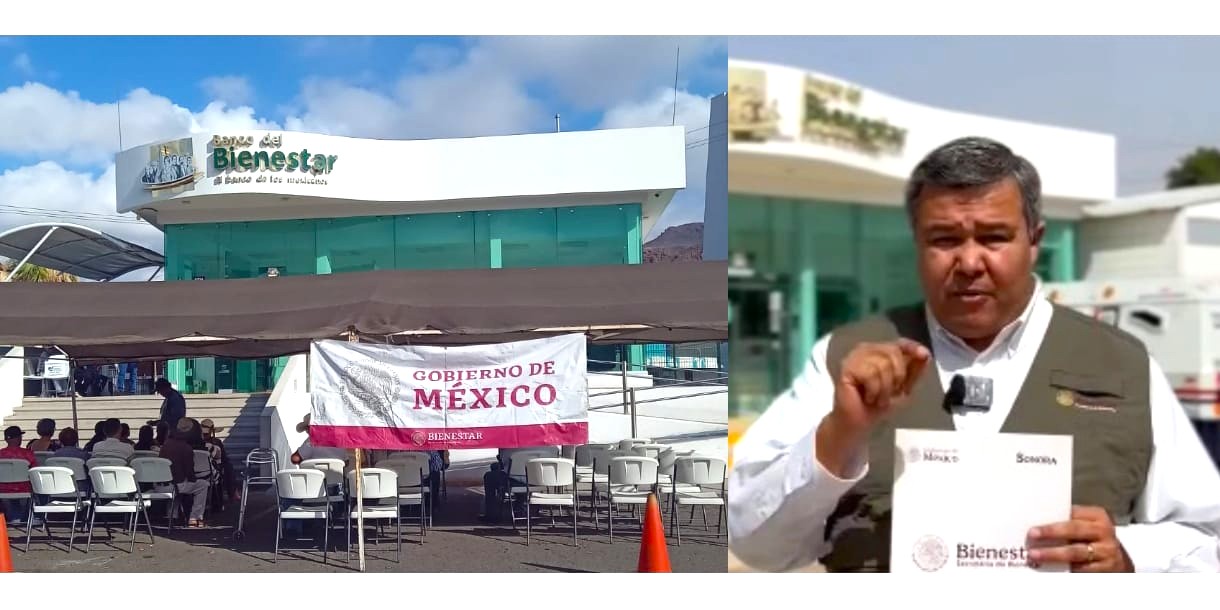 Instala Bienestar Sonora carpas y sillas en Bancos del Bienestar en atención a la derechohabiencia de programas sociales