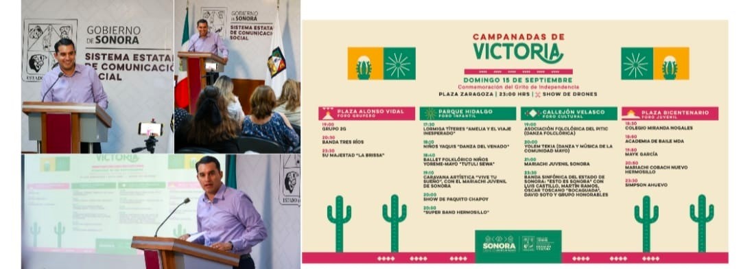 Invita Gobierno de Sonora a participar en las actividades conmemorativas de la Independencia de México