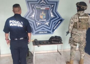 ASEGURA SSPM Y TRES ÓRDENES DE GOBIERNO ARMA DE ALTO PODER Y EQUIPO TÁCTICO