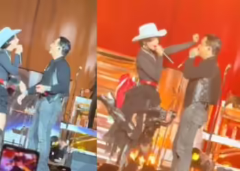 Ángela Aguilar sube por primera vez a Christian Nodal al escenario