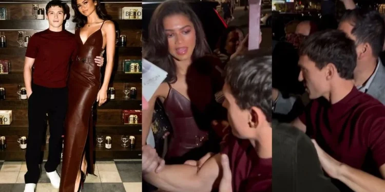 ¿Héroe o violento? Tom Holland empuja a fans que pidieron autógrafo a Zendaya en evento